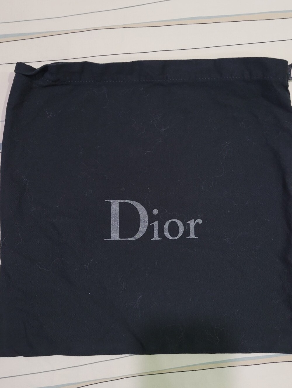 Dior Drawstring Logo Wallet Dust Bag Black